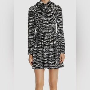 Kate Spade Black and White Long Sleeve Dress